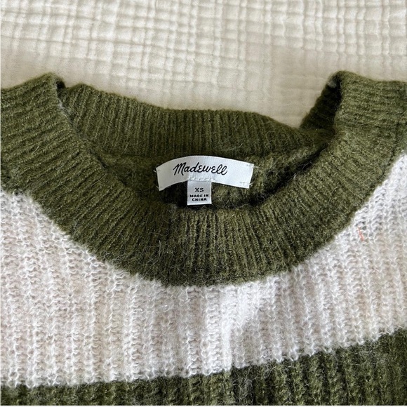 Madewell Green and White Striped Sweater - Picture 4 of 8